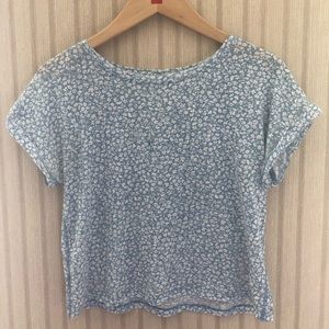 Cape Juby flower patterned baby blue shirt